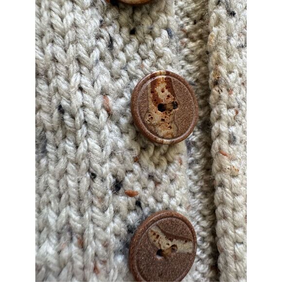 Kids oatmeal button up grandpa vintage knit unisex cardigan sweater academia - Picture 2 of 4